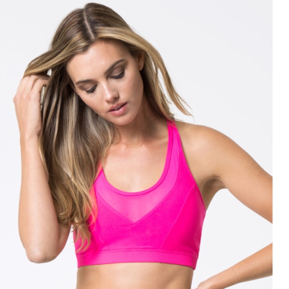 Pink sports bra